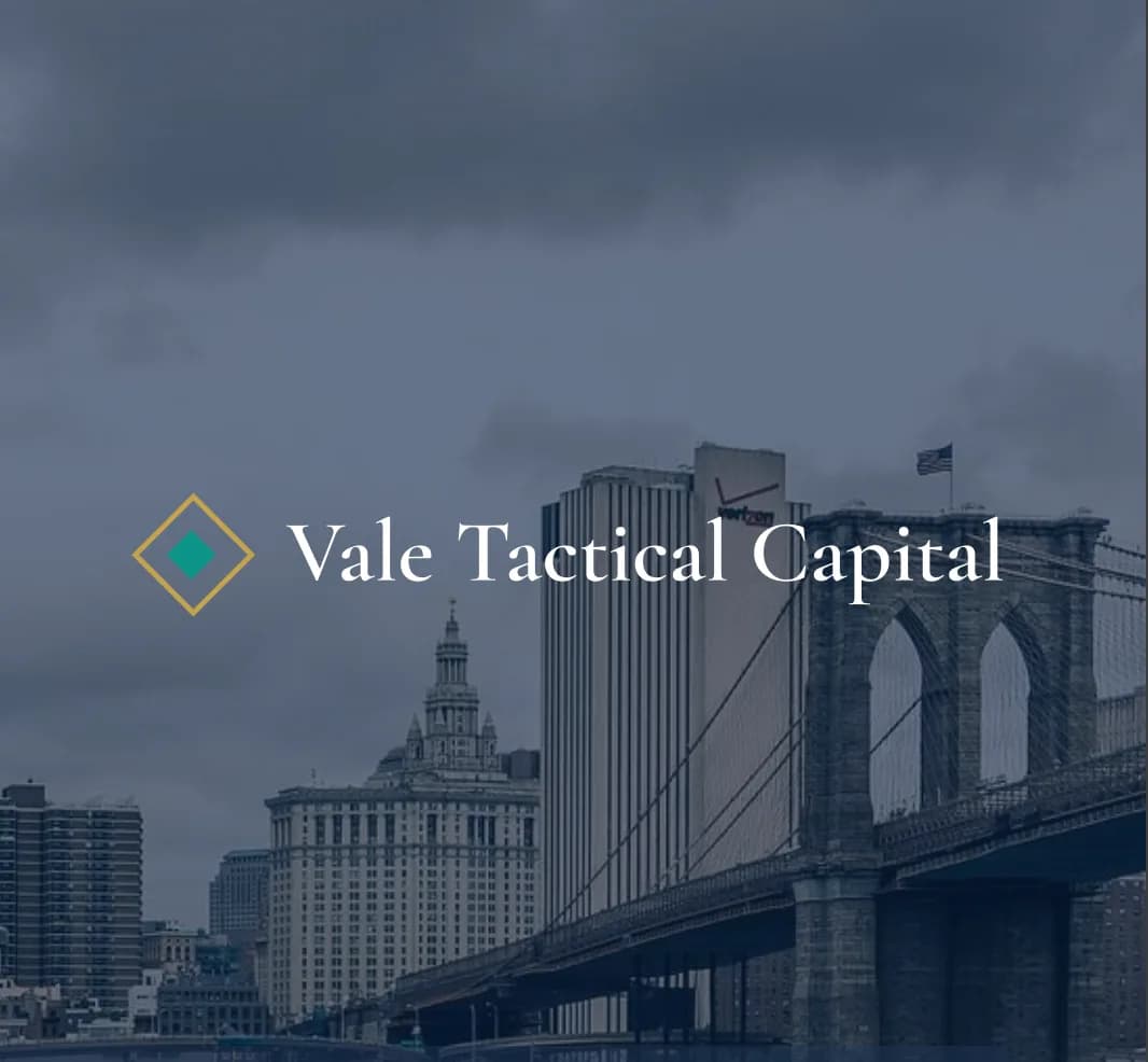 Vale Tactical Capital — the Brooklyn Bridge behind the Vale Tactical Capital wordmark